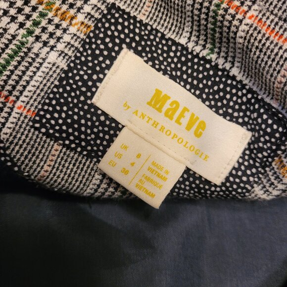 Anthropologie Maeve Lilith Glen Plaid Double Breasted Blazer - Picture 5 of 8